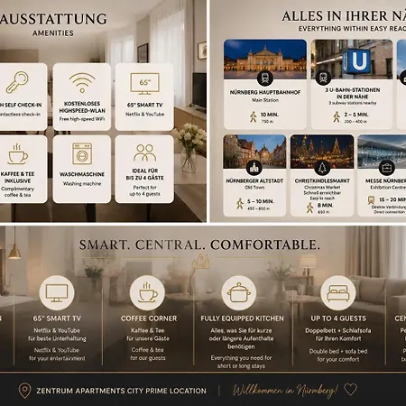 Zentrum Prime Location - Near Metro 24h Self Check-in, 65 Smart Tv Apartamento *